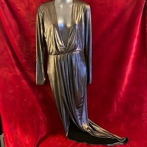 Express Metallic Long Sleeve Dress